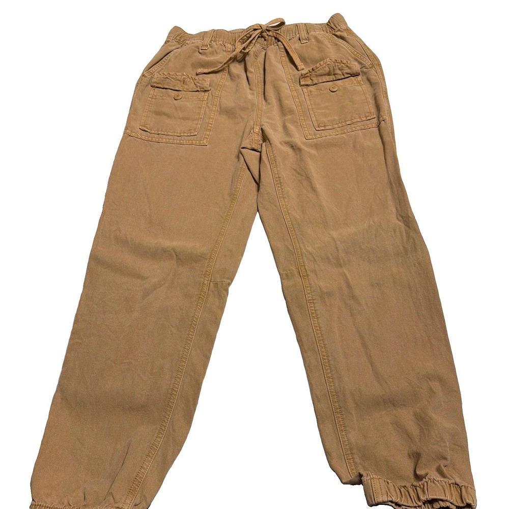 Aerie Women's Cargo Jogger Pants Size Small Tan Beige Casual Drawstring